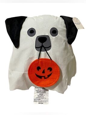 Target Halloween Ghost Dog with Orange Pumpkin Decorative Pillow